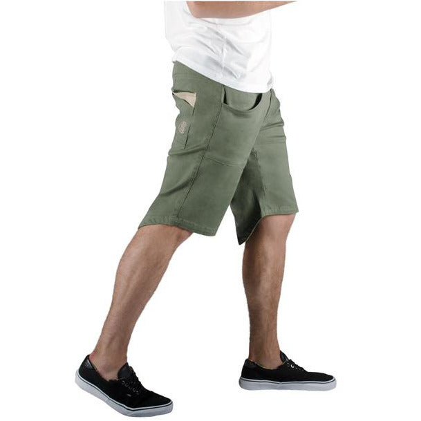 Bass Drop Shorts - Military Green/Cream