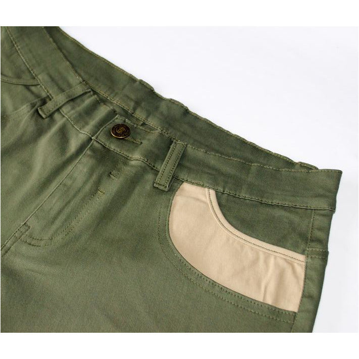 Bass Drop Shorts - Military Green/Cream