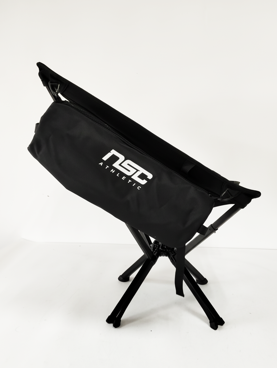 The NSC carry bag attached to the chair as extra storage