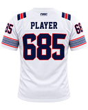 Back view of the white Samoa 685 supporters jersey